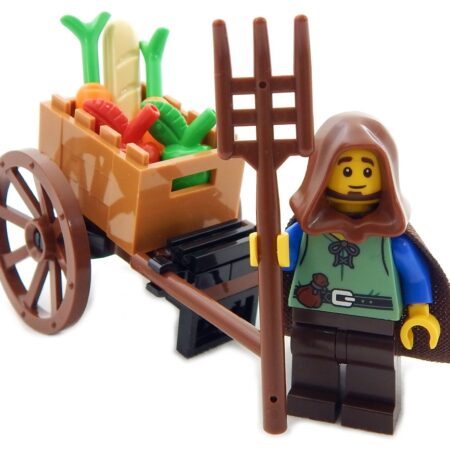 LEGO Male Peasant Minifig with Cart