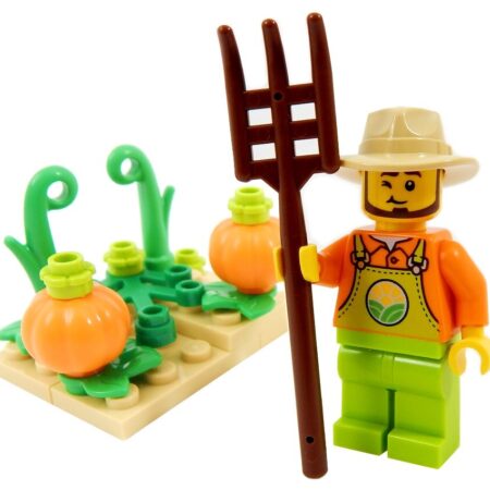 LEGO Pumpkin Farmer Minifig with pumpkin patch