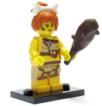 LEGO Series 5 Cavewoman with club and stand