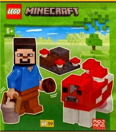 LEGO Minecraft Steve with Mooshroom Set