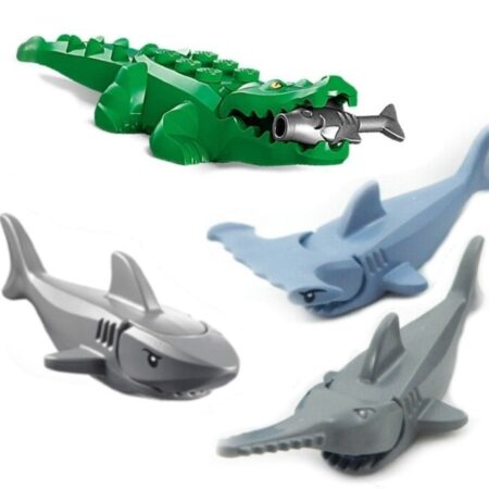 Crocodile with Fish + Mystery Shark