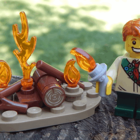 LEGO Boy Scout and Fire (everything in photo)