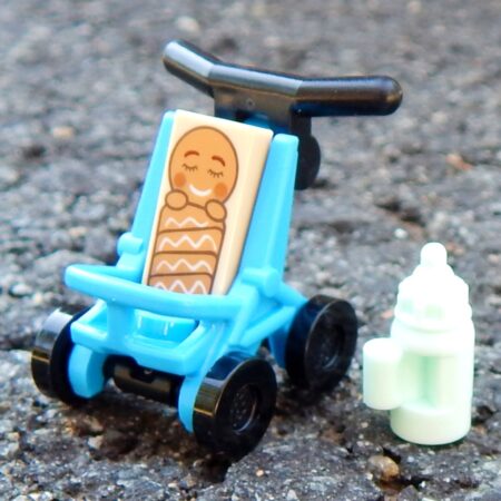 LEGO Gingerbread Baby in a Stroller with Bottle
