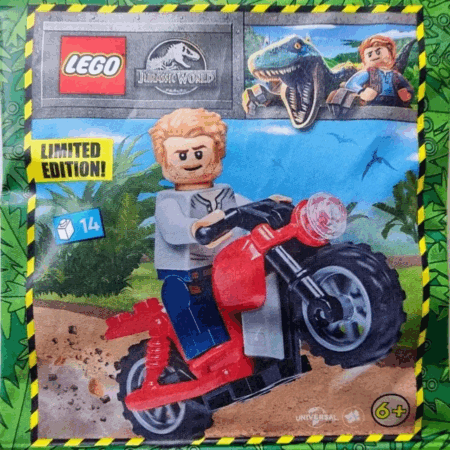 LEGO Jurassic World OWEN with Motorcycle Set