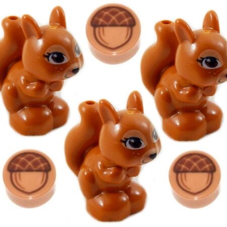 3 More LEGO Squirrels With Acorns