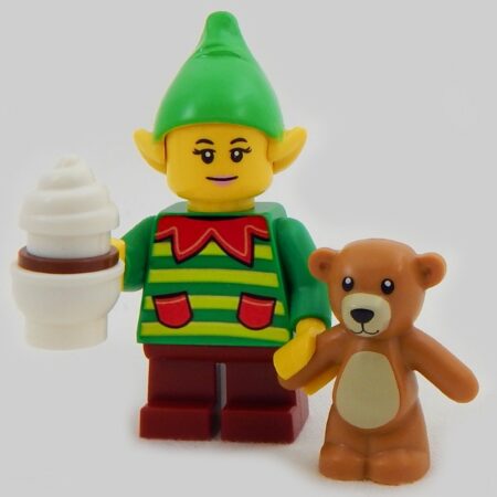 LEGO Elf with Cocoa and Teddy Bear